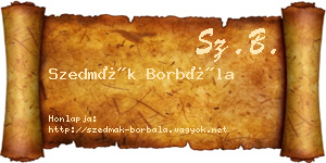 Szedmák Borbála névjegykártya